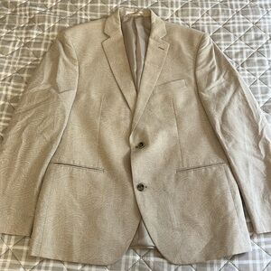 Van Heusen Studio Linen Blend Taupe 2 Button Sport Blazer Size 42 Regular